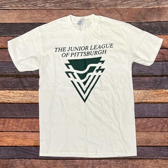 Vintage Pittsburgh Junior League Y2K Early 2000s White Mens Tshirt - Picture 1 of 3